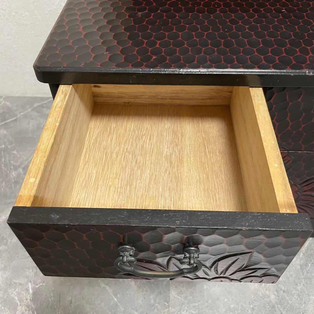 鎌倉彫 姿見　三面鏡 鏡台　彫刻 牡丹花 レトロ 最高級銅引鏡 ミエミラー