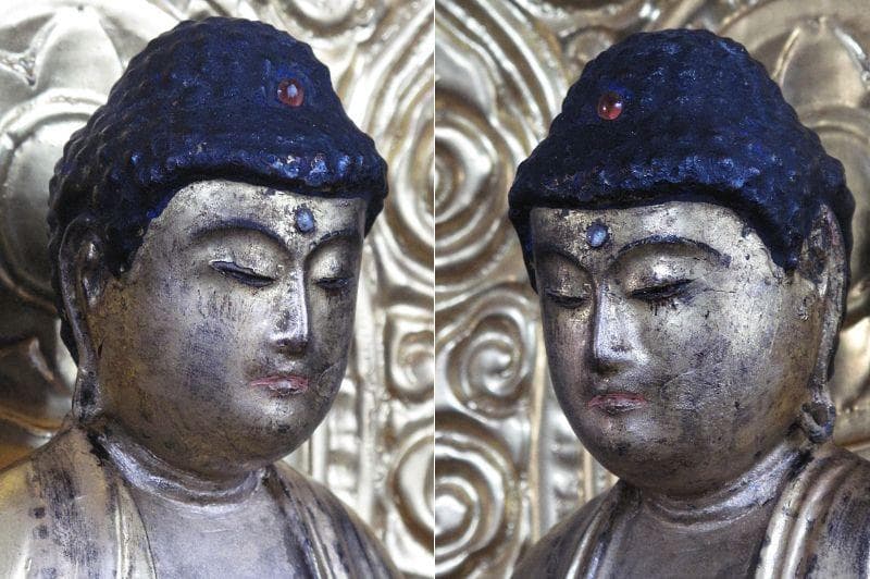 玉眼!!『木造 釈迦如来座像』古仏 総高44㎝