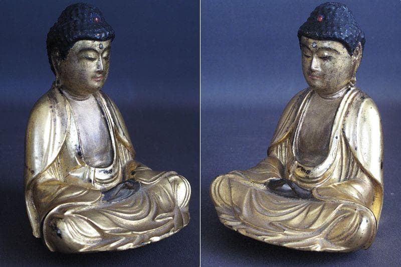 玉眼!!『木造 釈迦如来座像』古仏 総高44㎝