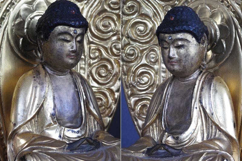 玉眼!!『木造 釈迦如来座像』古仏 総高44㎝