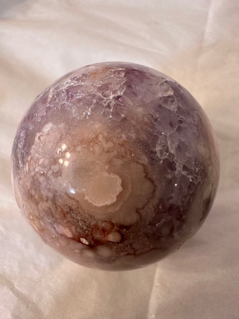 アメジスト　ピンクアメジスト　虹入　スフィア
