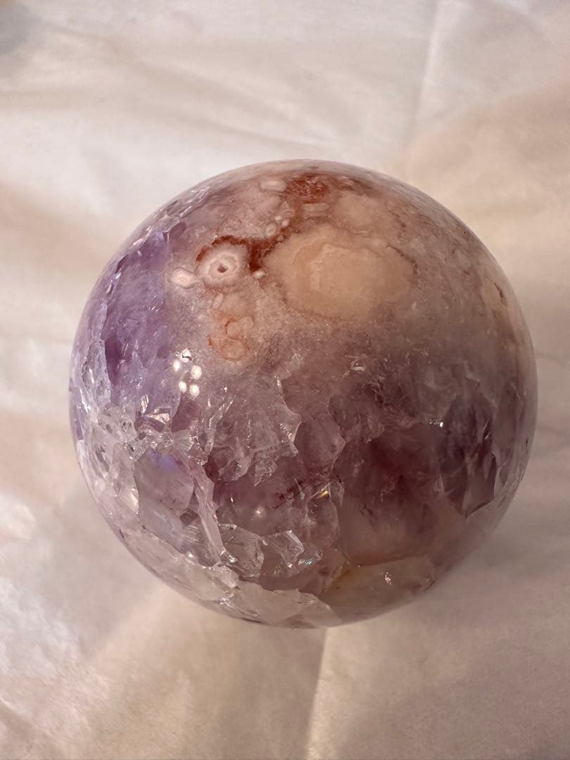 アメジスト　ピンクアメジスト　虹入　スフィア