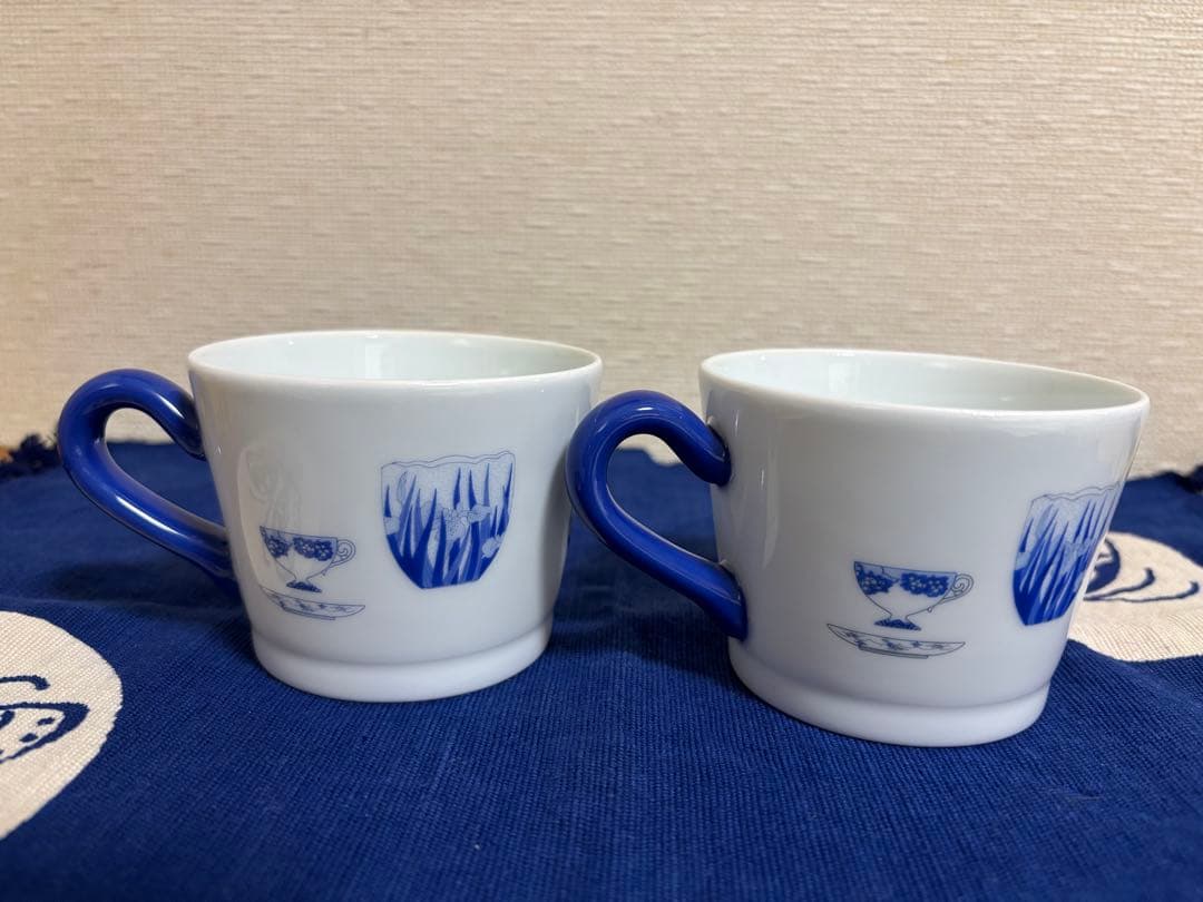 深川製磁　ブルーチャイナ　カップ&ソーサーペア