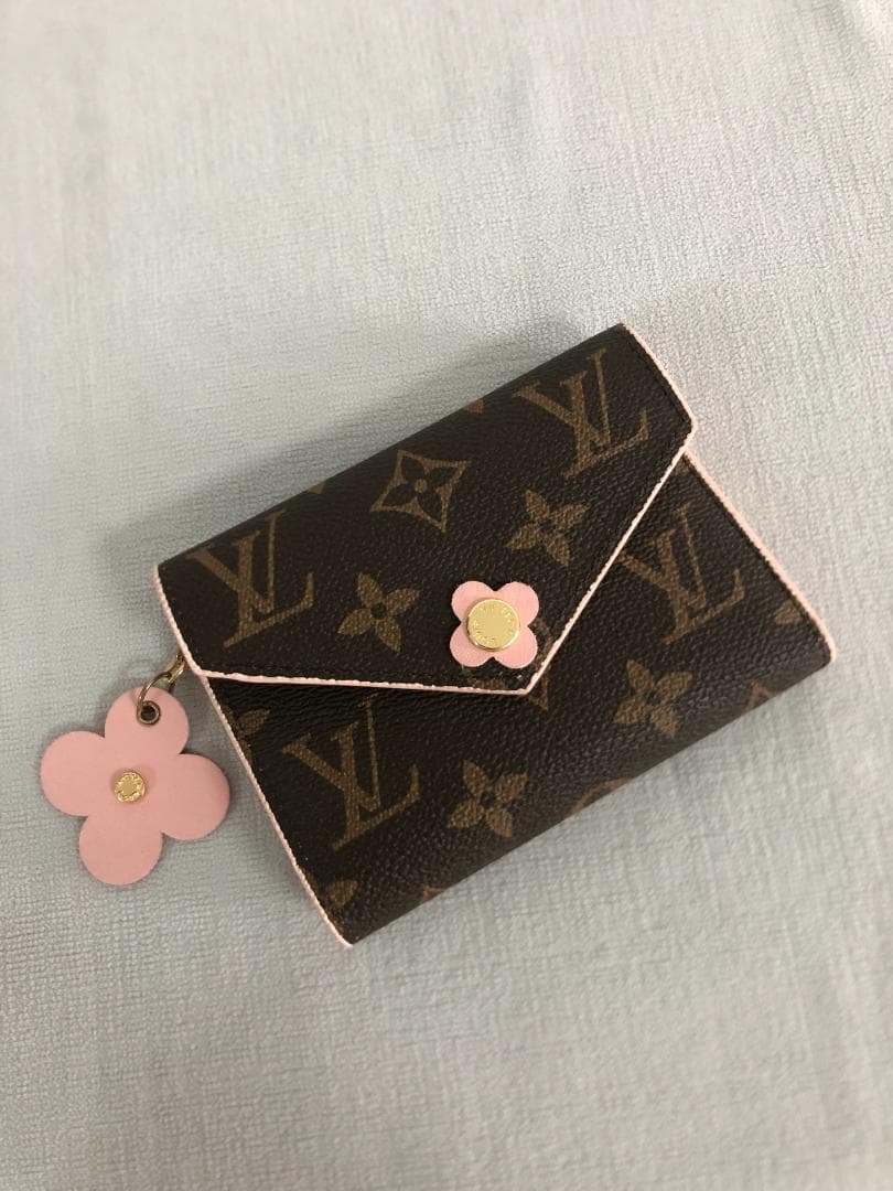 ブランドLV 粉花財布　カードケース　ピンク　ブラウン　高品質　女性