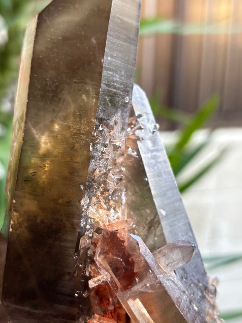 天然シトリン　クラスター　スモーキーシトリン　ゼウス　ファントム　696g