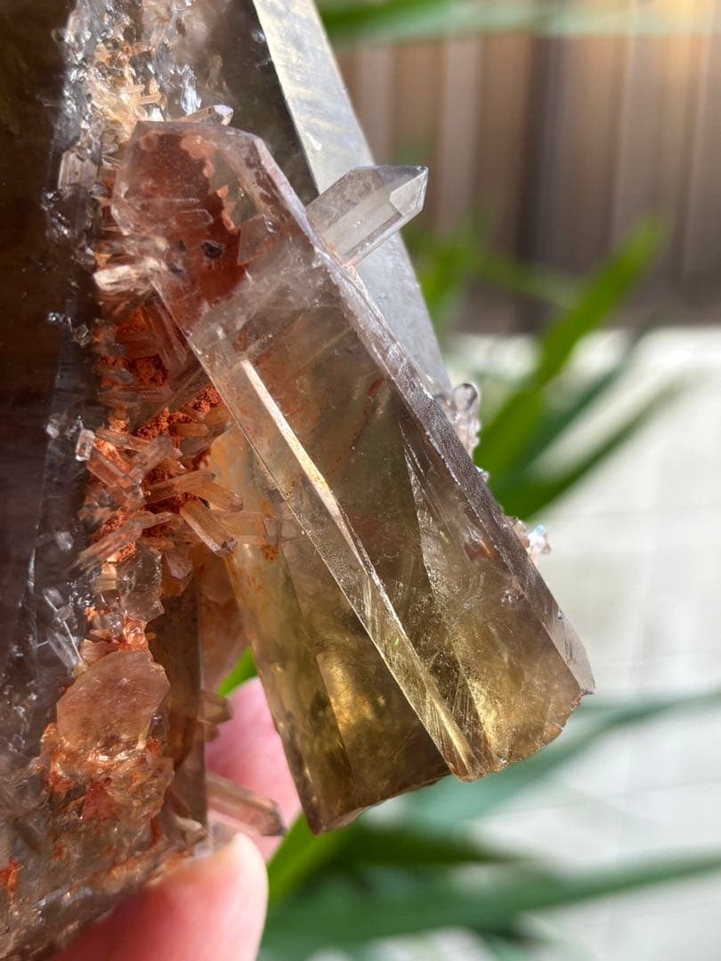 天然シトリン　クラスター　スモーキーシトリン　ゼウス　ファントム　696g