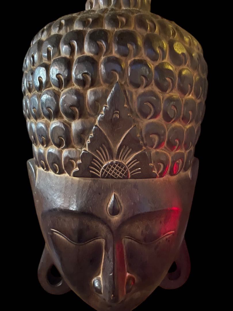 ⭐️大型⭐️木製 仏頭 壁掛け 約1m⭐️バリ風 エスニック インテリア⭐️ブッダマスク
