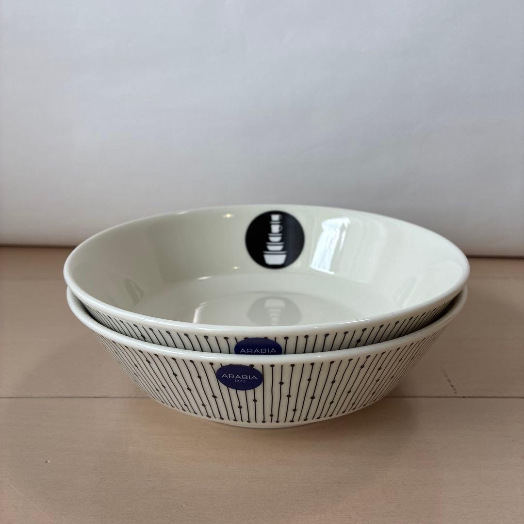 新品未使用　アラビア ストライプ ボウル 17cm 2個セット