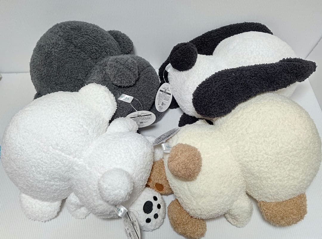 じょせまる 　BIGぬいぐるみ　らて じょせまる(くろ) ごまみるく　4種セット