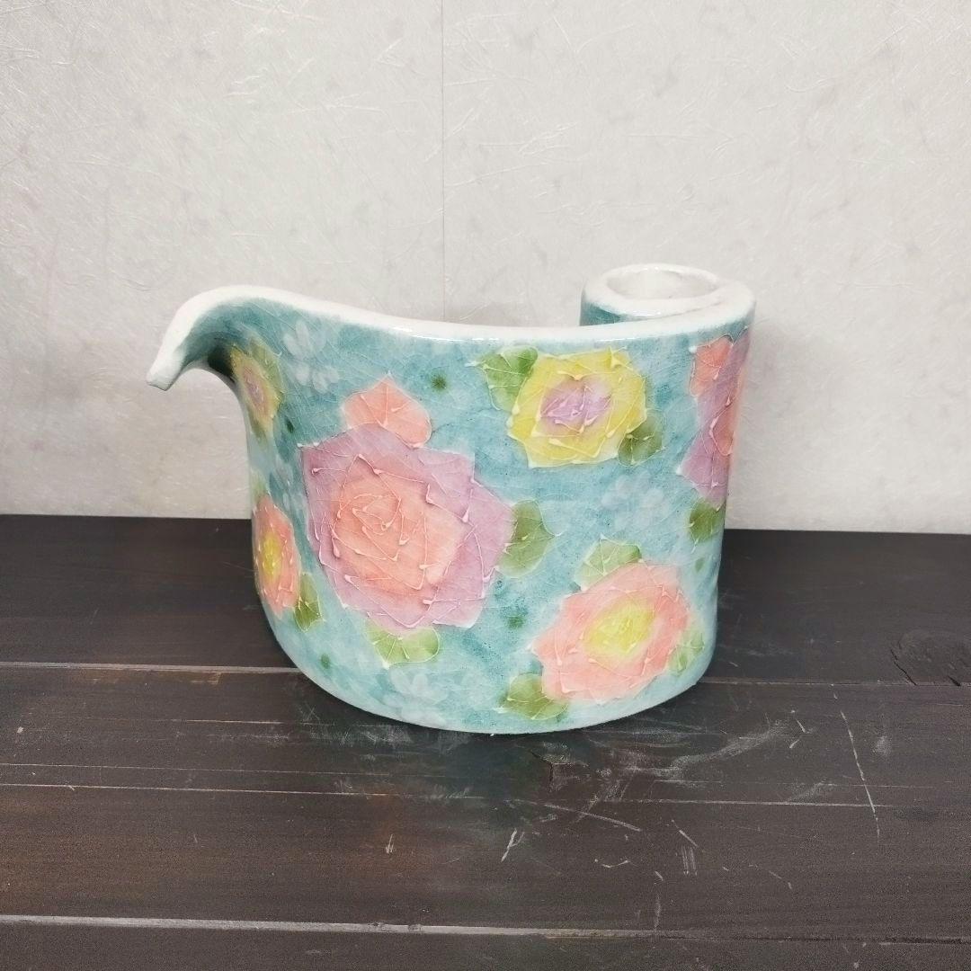 再値下げ【新品・未使用】工房ゆずりは　ばらの詩　巻き花瓶　瀬戸焼　逸品作　限定品