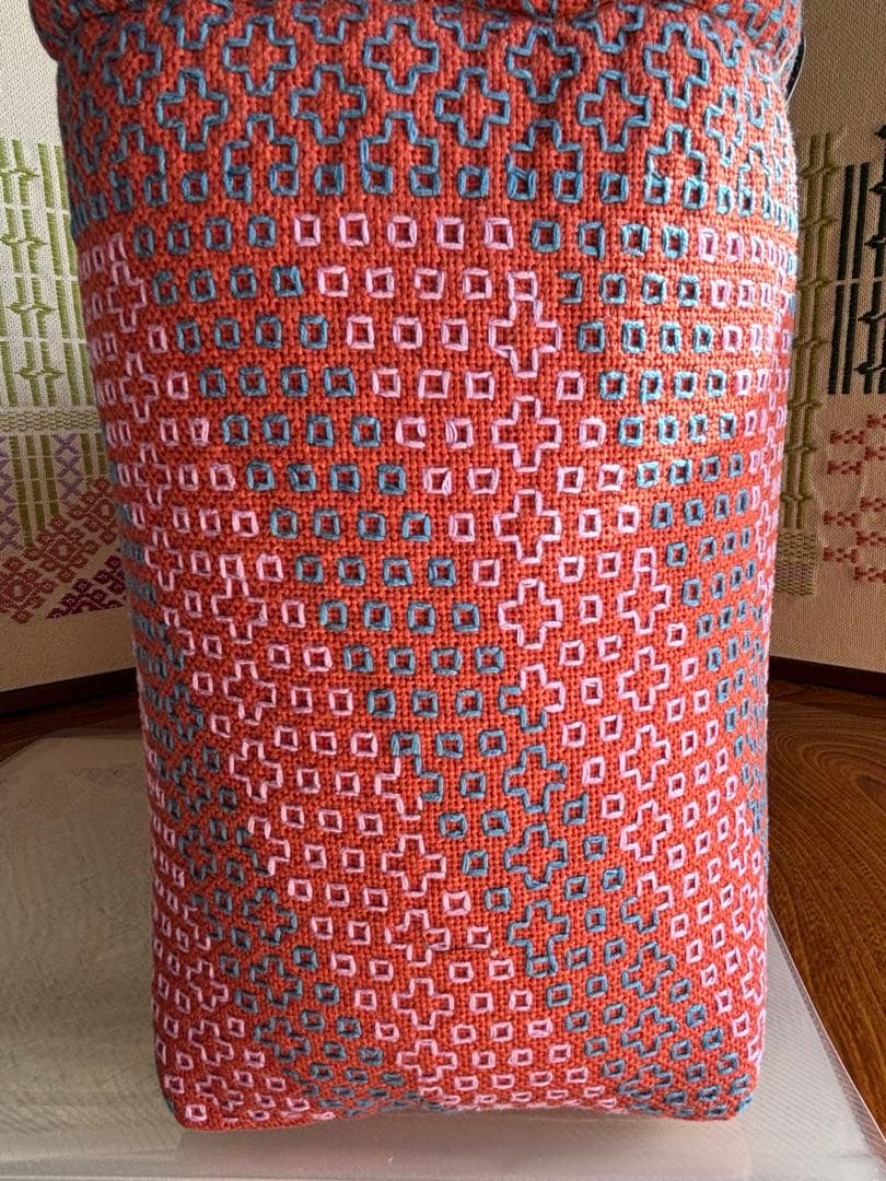 ハンドメイド刺し子のカゴバック