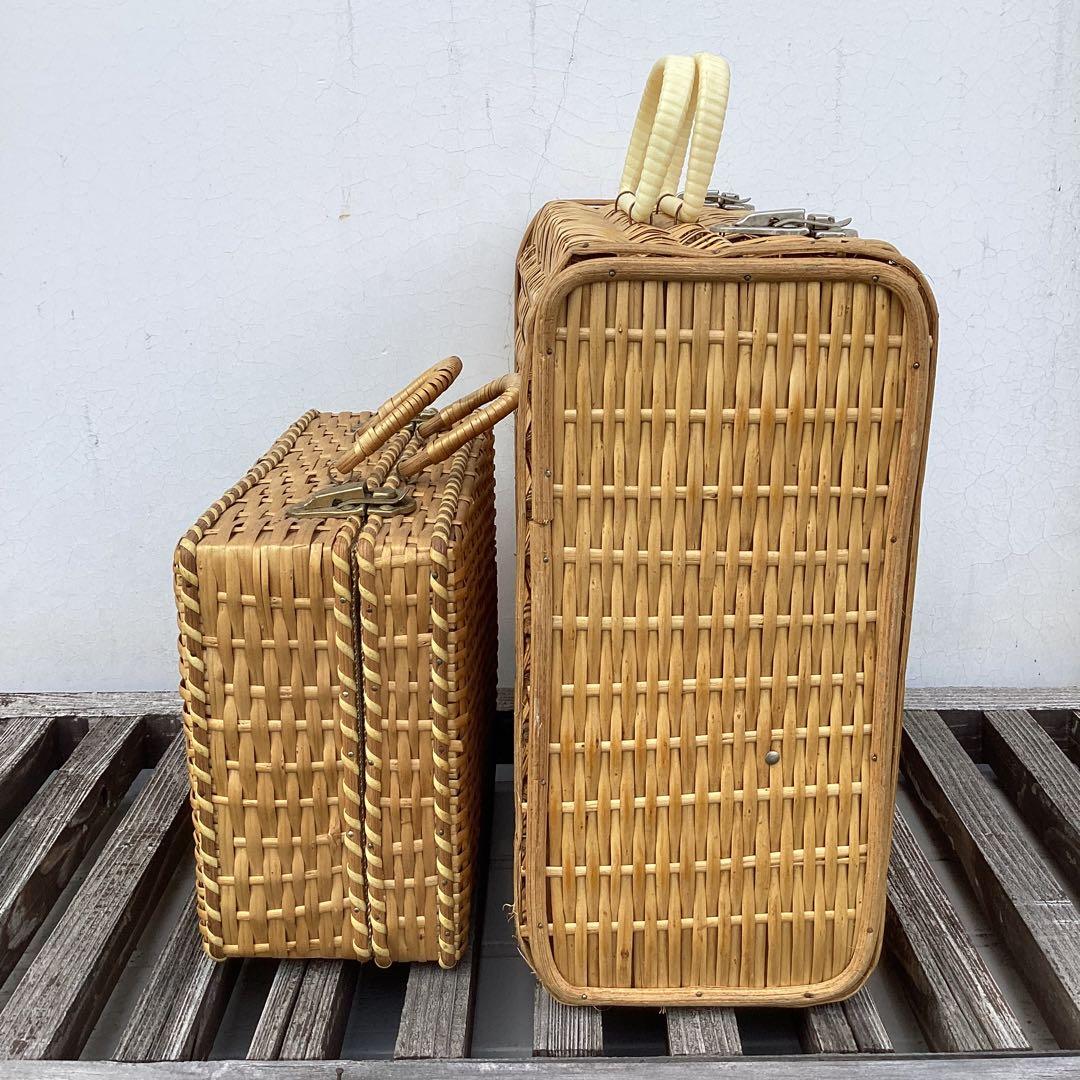 ヴィンテージ　昭和レトロ　ラタン　籐　バスケット　カゴ　かご　トランク　籠