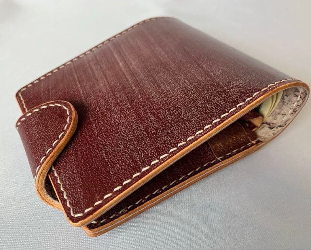 【試作モデル】ロディアカバー兼二つ折り財布 本革 手縫い 多機能