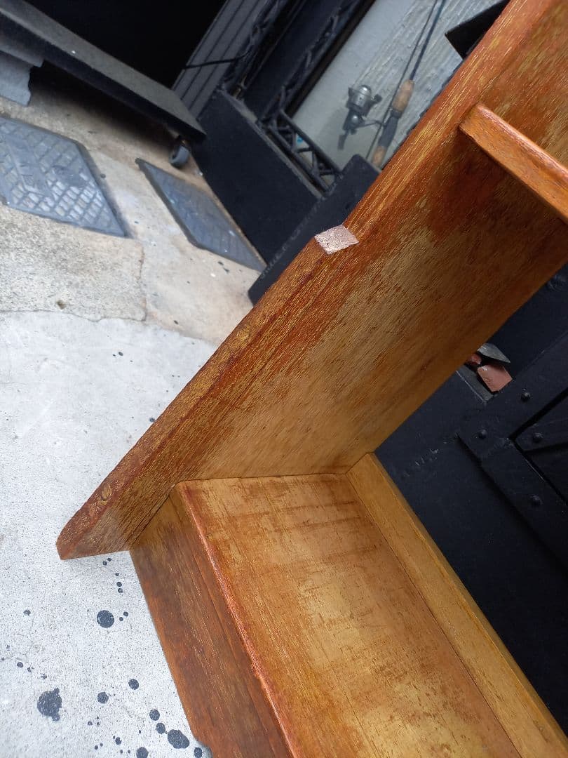 1960's　楔　細工　ウッド　サイド　オープン　ラック　キャビネット　シェルフ