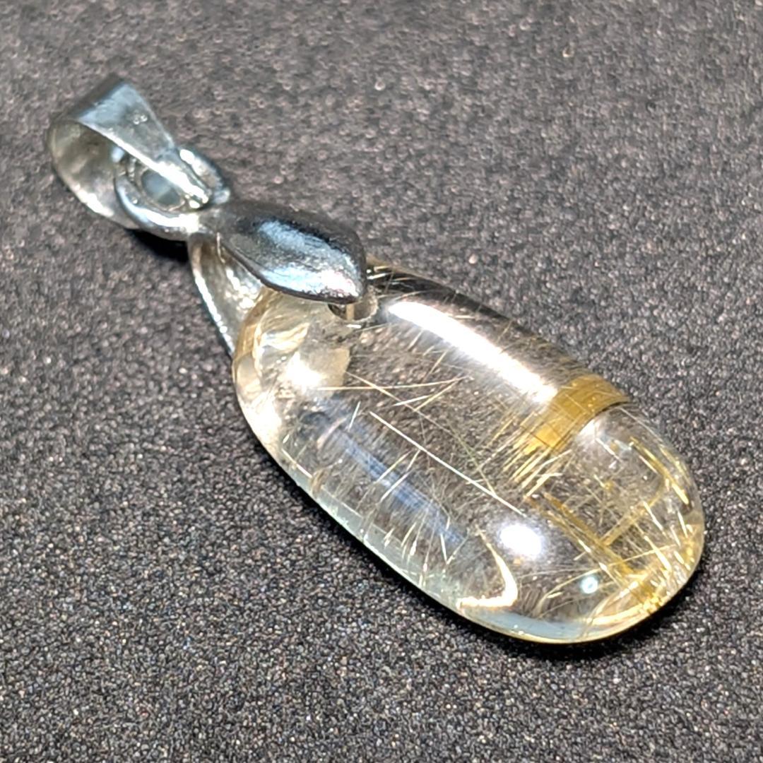 一点物ペンダント ネックレス ゴールドルチル スピネル（チタン）透明度が半端ない