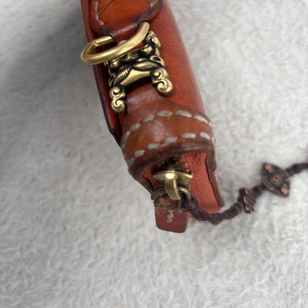 九宮転運財布 ハンドメイド ラウンドエッヂ財布 チャーム付き