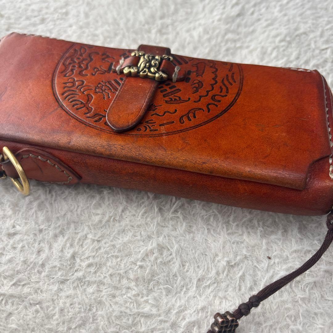 九宮転運財布 ハンドメイド ラウンドエッヂ財布 チャーム付き