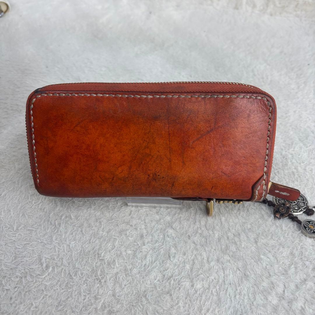 九宮転運財布 ハンドメイド ラウンドエッヂ財布 チャーム付き