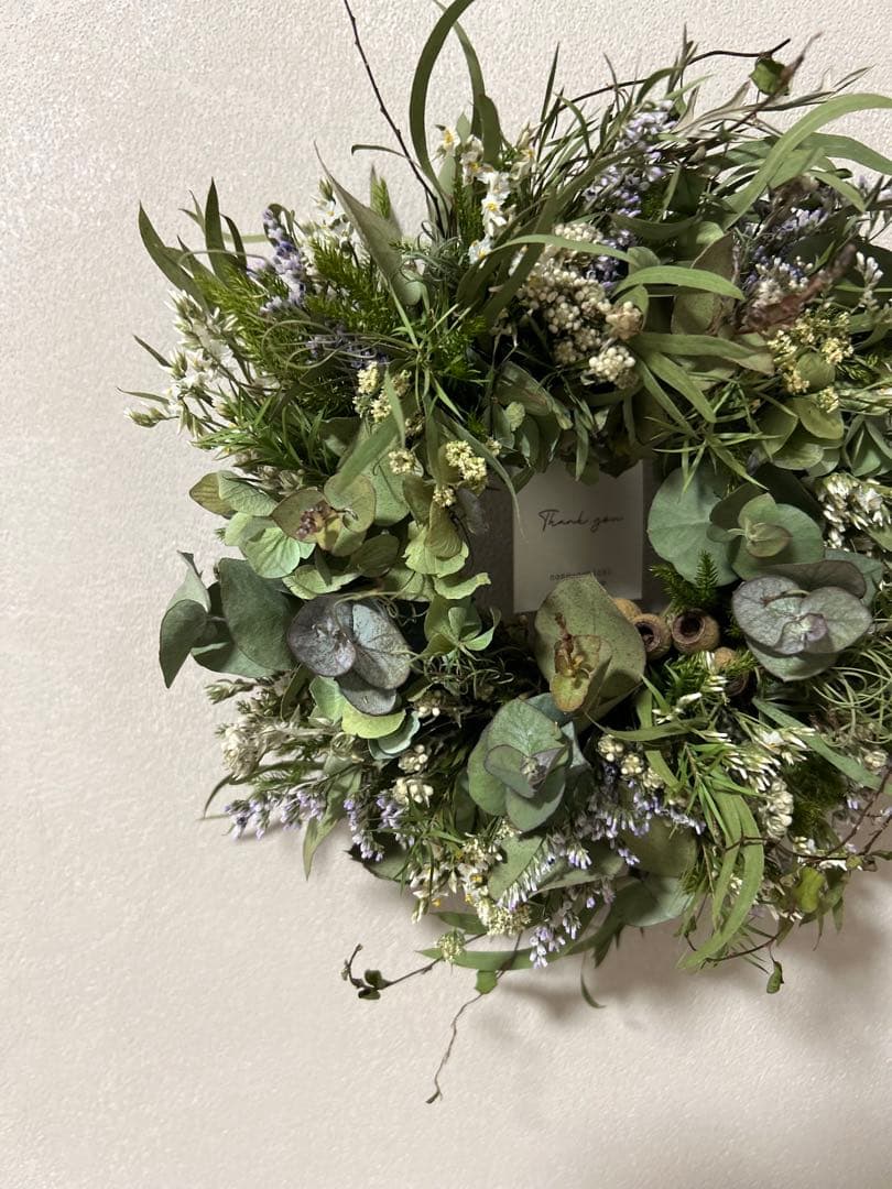 まめ猫様　草木が芽吹く季節に　ユーカリとネイティブフラワーのスワッグとリース