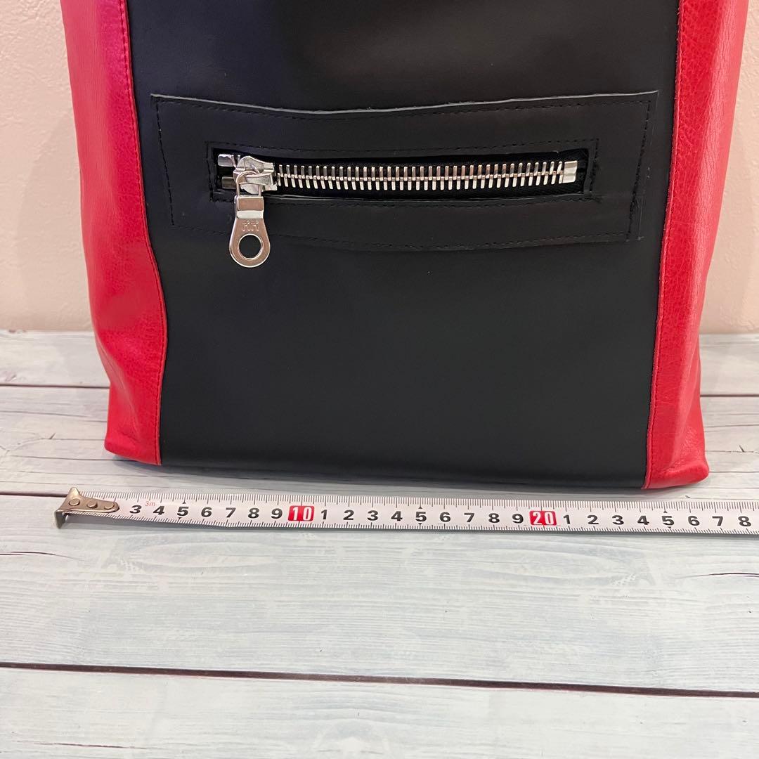 トートバッグ トート シンプル 本革 手作り クラフト 革職人 ハギレ レッド