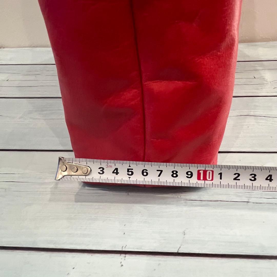 トートバッグ トート シンプル 本革 手作り クラフト 革職人 ハギレ レッド