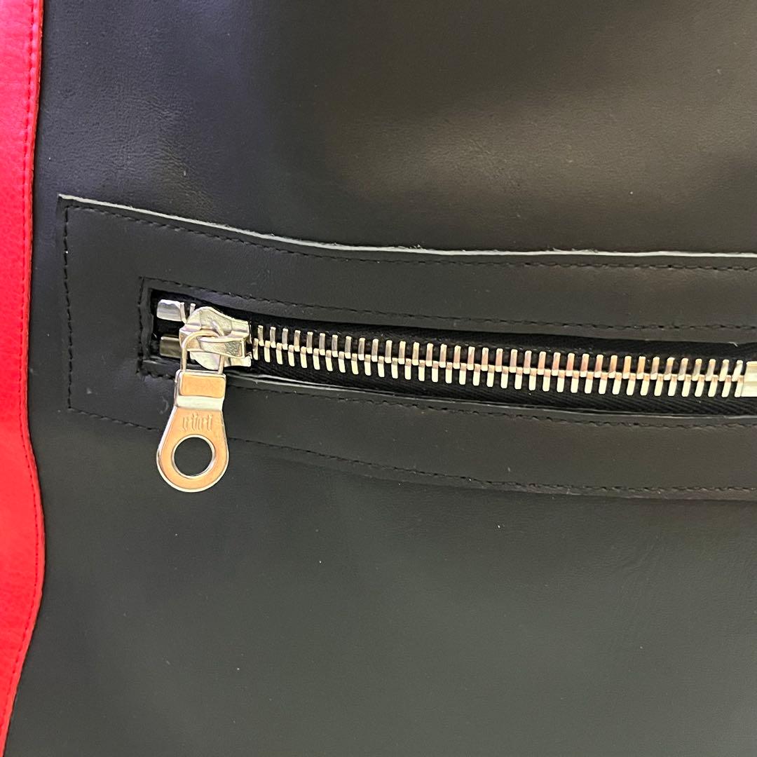 トートバッグ トート シンプル 本革 手作り クラフト 革職人 ハギレ レッド