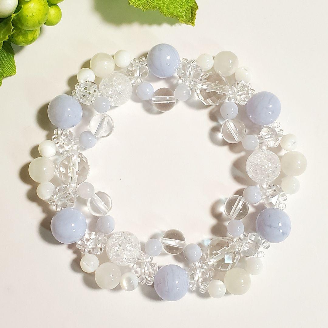 天然石　ブレスレット　＊No. 548＊ハンドメイド　パワーストーン　編み
