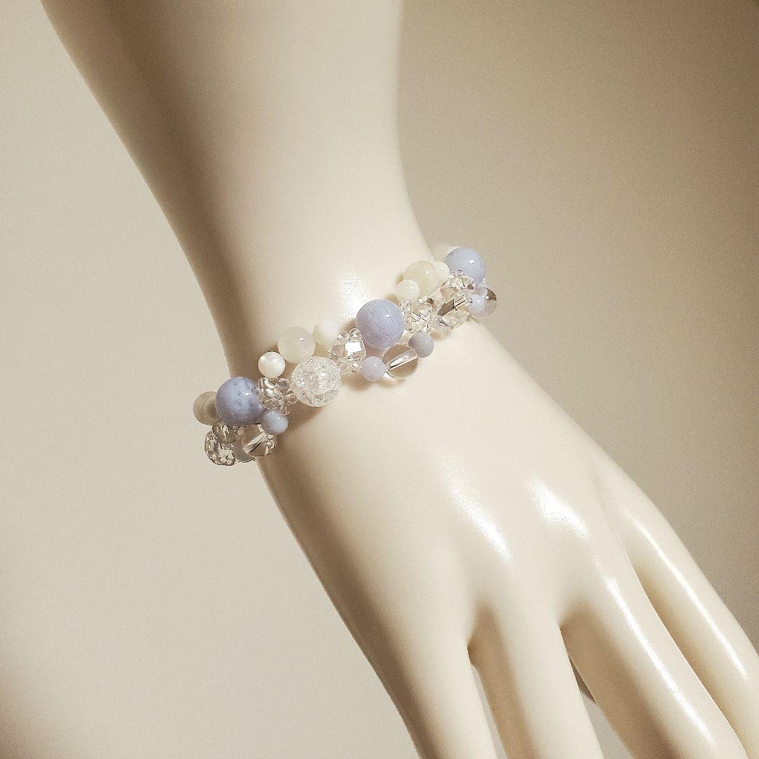 天然石　ブレスレット　＊No. 548＊ハンドメイド　パワーストーン　編み