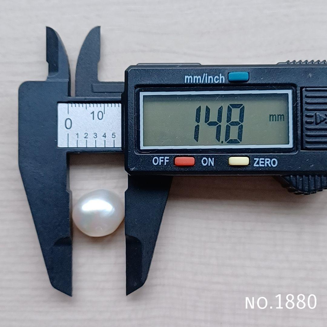 no.1880　特大14.8㎜❗テリ艶綺麗な淡水バロック一粒 ピアス
