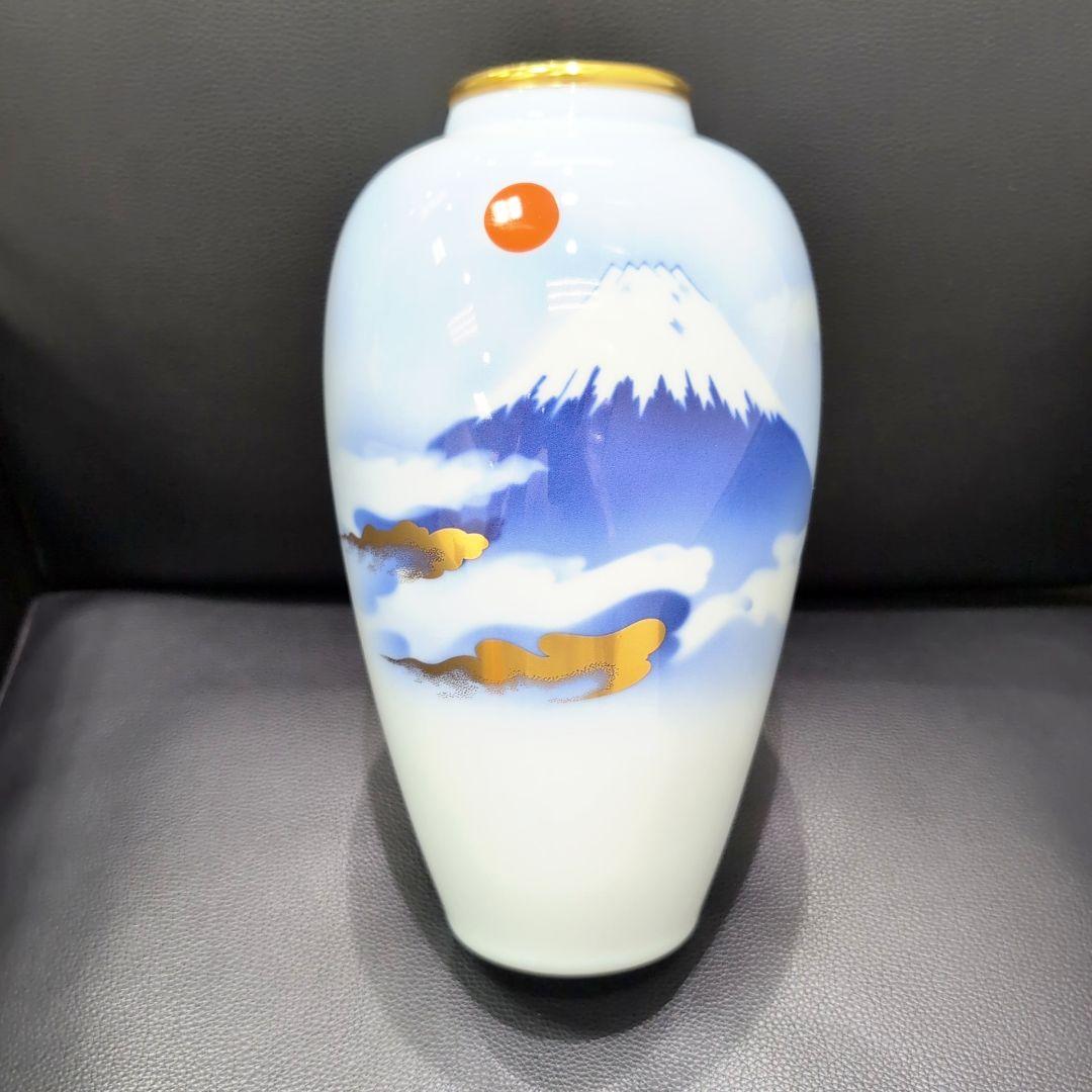 深川製磁 　雲金光明富士　花瓶