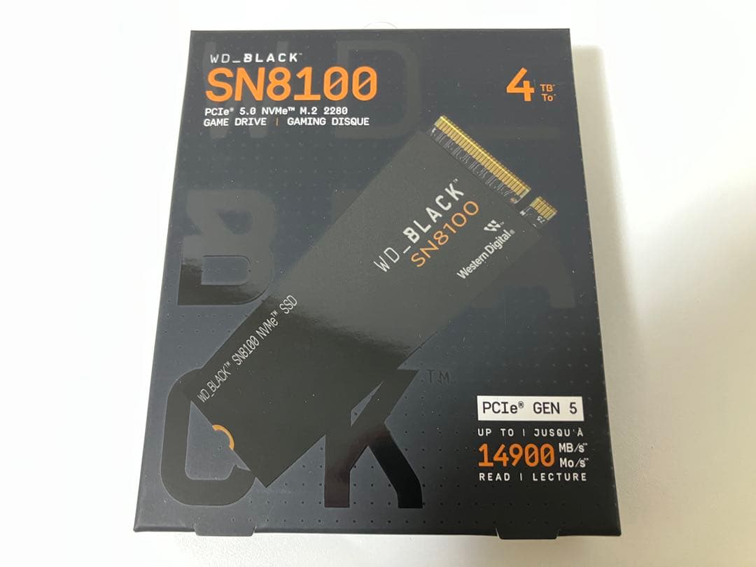 【新品•正規品•納品書原本付】WD SN8100 4TB SSD(Gen5)