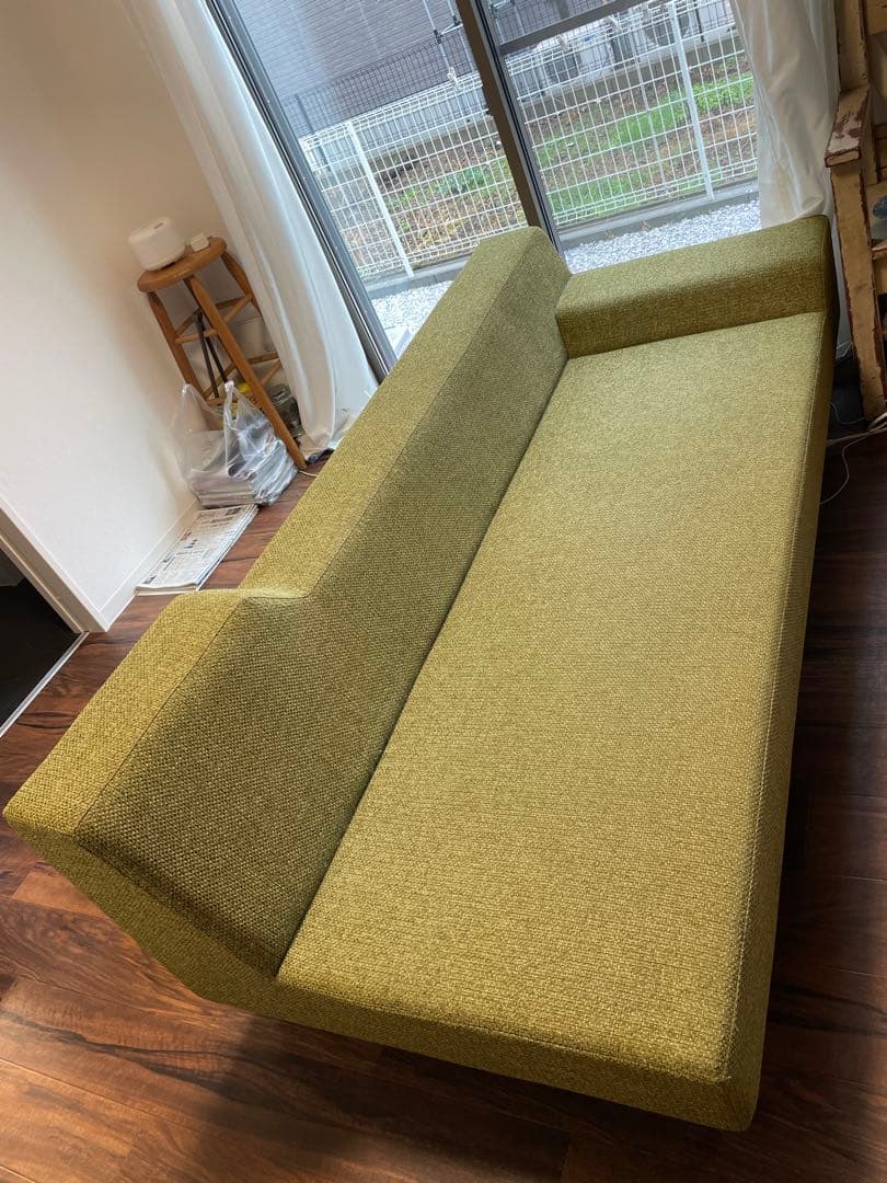 フランネルソファ　シエスタ　３人掛け　ソファベッド　グリーン　緑