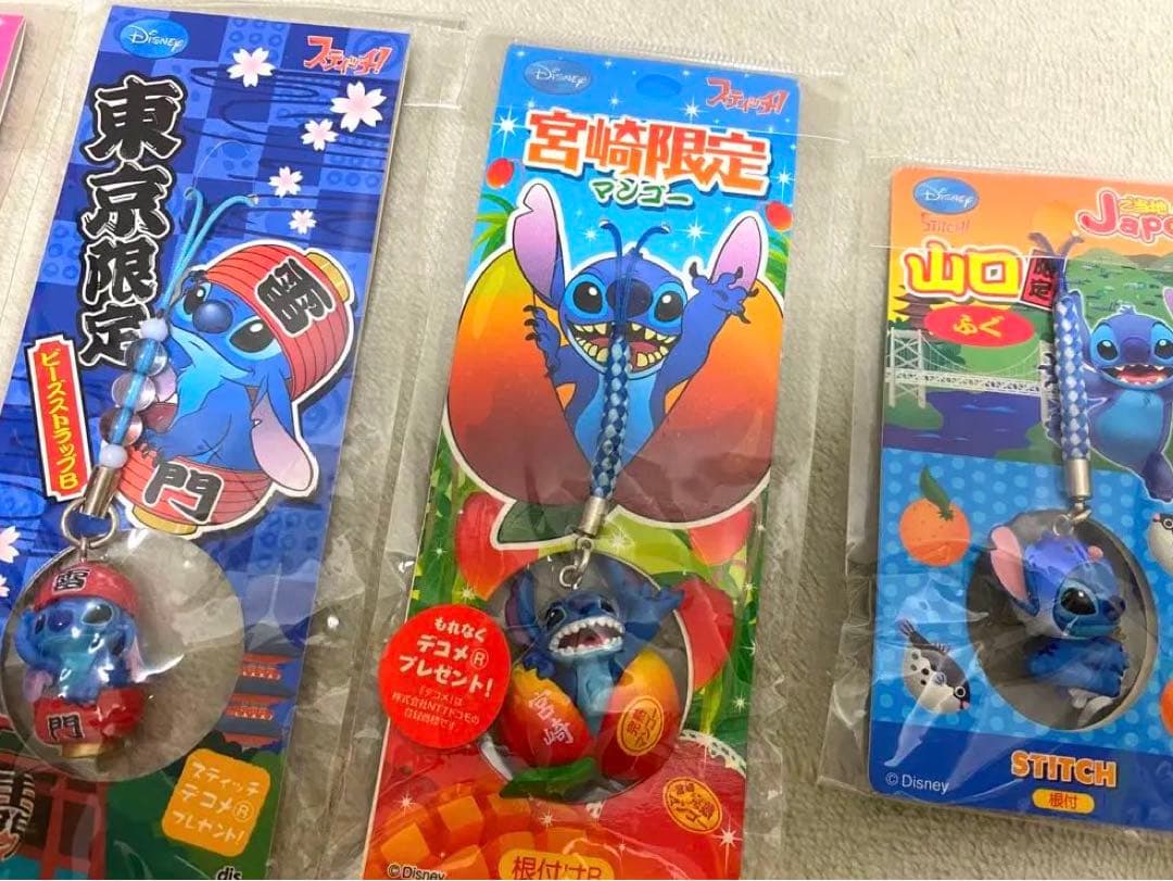 ご当地 リロアンドスティッチ　根付け　ストラップ まとめ売り