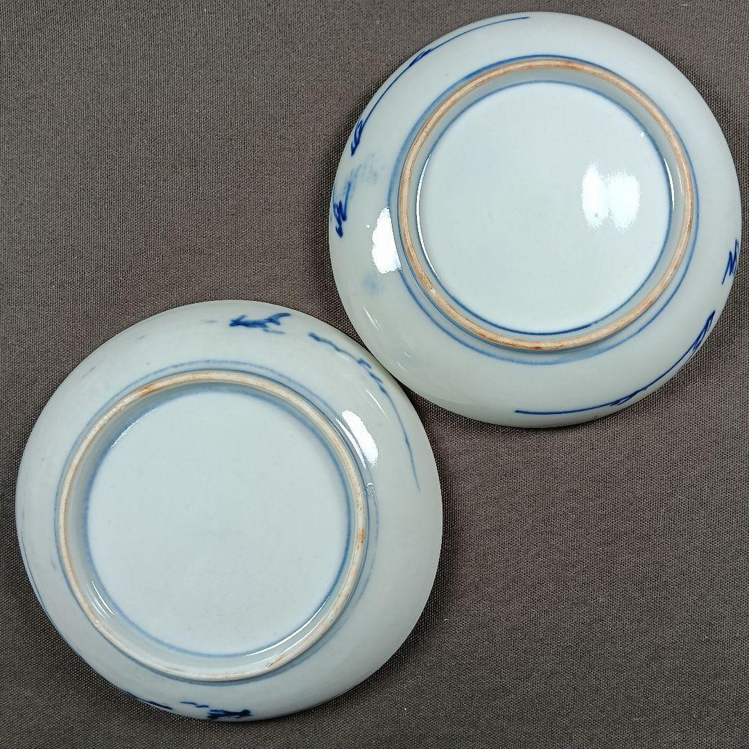62 金彩 小皿 2枚セット 印判皿 染付皿 伊万里焼 アンティーク 時代物 器
