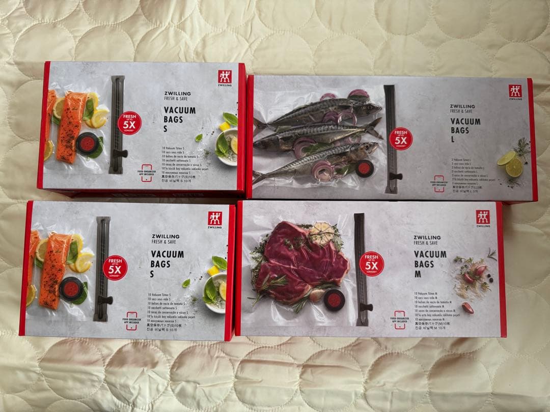 ツヴィリング真空パック機スターター5点セット＋真空保存バック４箱