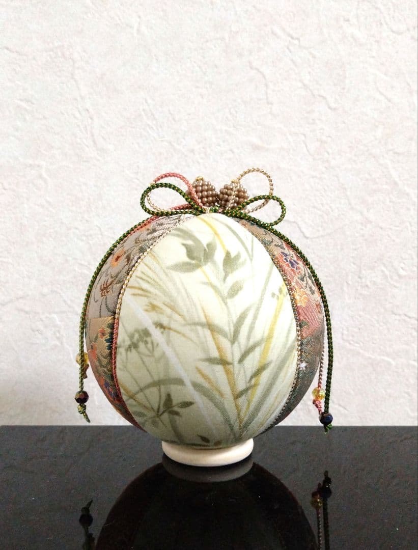 手毬 手鞠 てまり 刺繍すすき秋花 No88 ハンドメイド