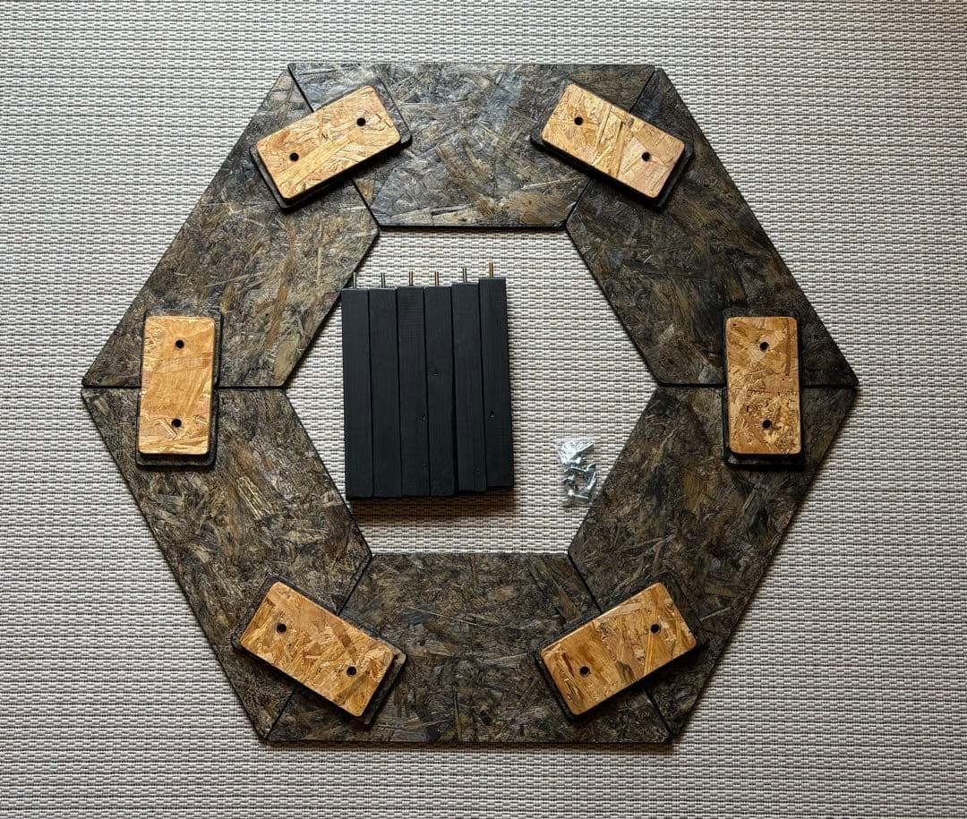 ヘキサテーブル50センターテーブル付き スケルトンブラック塗装