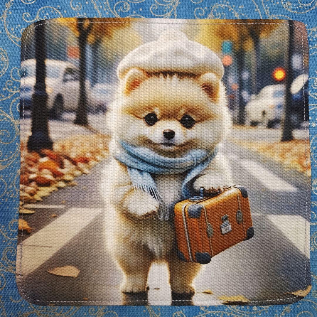 Youretia　4重ハンカチ　ポメラニアンちゃん柄　18枚