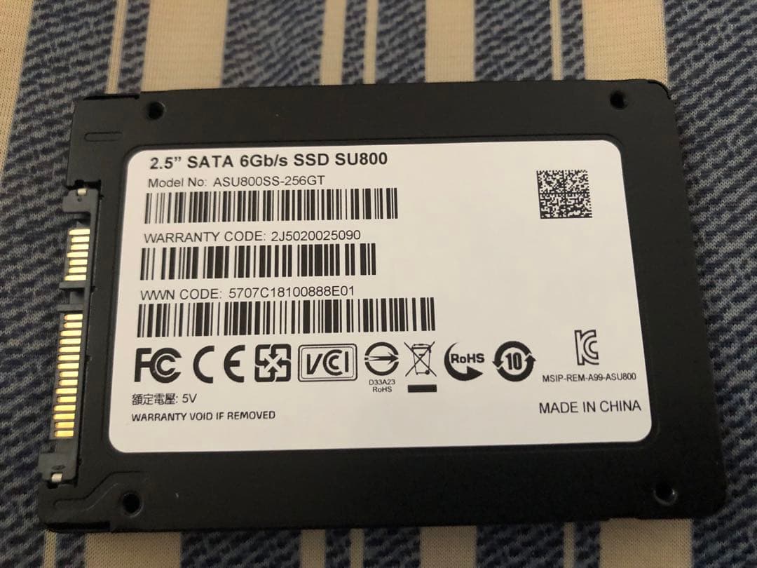 ② 【動作確認済み】ADATA 2.5インチSSD SU800 256GB