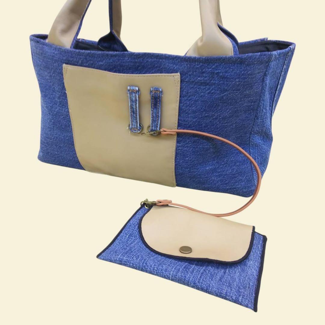 デニム リメイク ハンドメイド トートバッグ ポーチ ♡