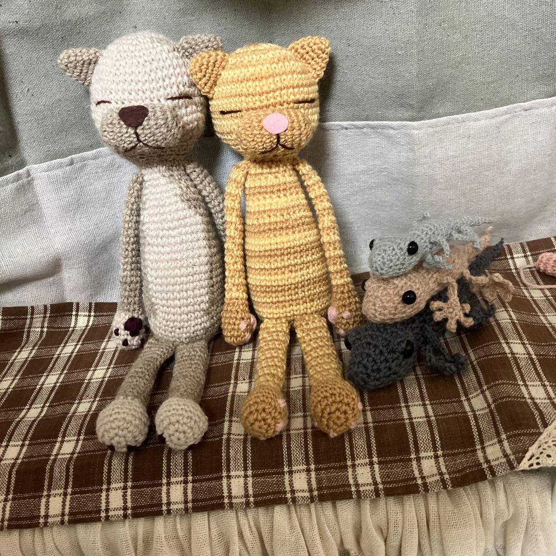 あみぐるみネコとヤモリッチ　hiroro様御一行