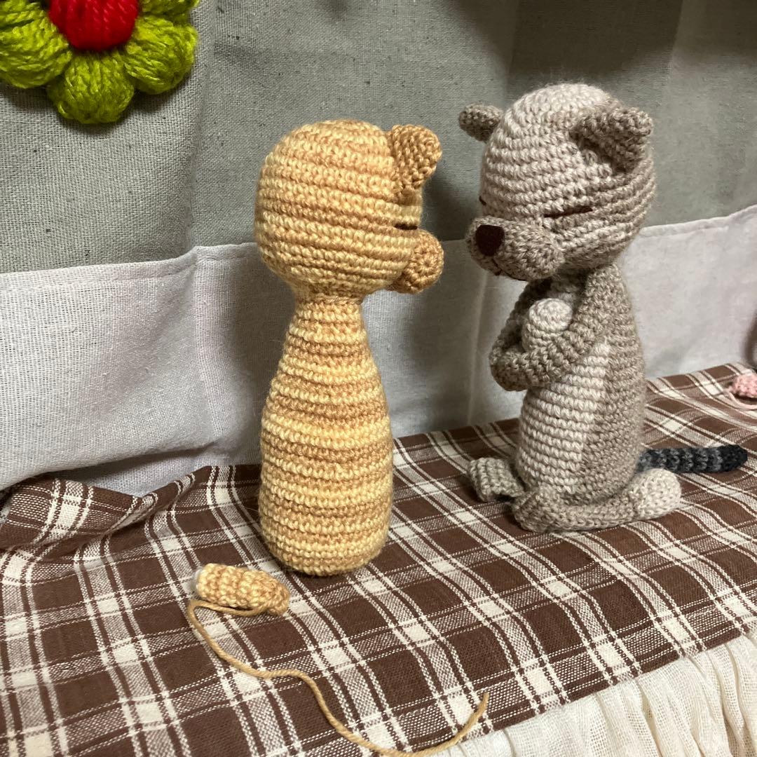 あみぐるみネコとヤモリッチ　hiroro様御一行