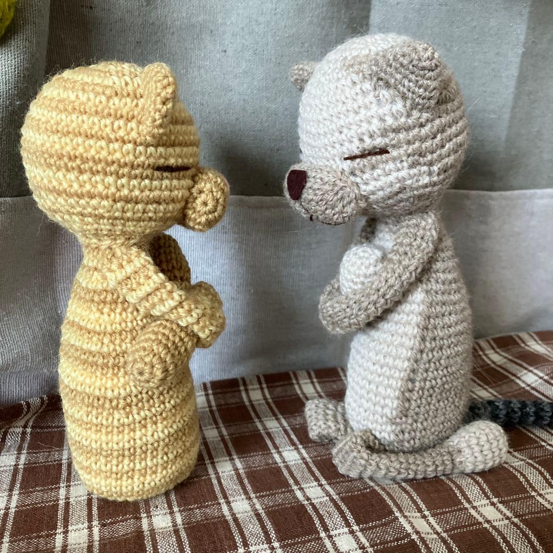 あみぐるみネコとヤモリッチ　hiroro様御一行