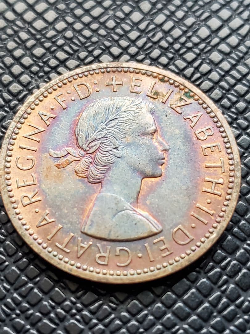 1604.　極美品　1970年　イギリス　エリザベス2世　ハーフペニー　