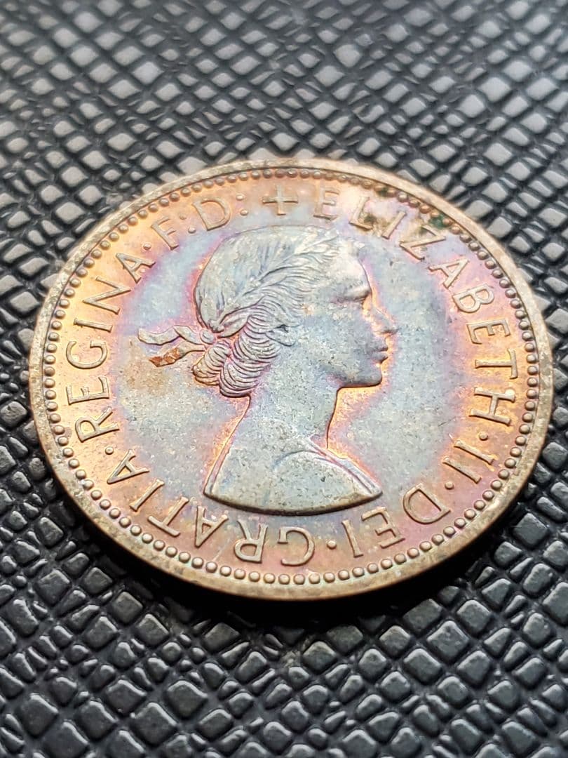 1604.　極美品　1970年　イギリス　エリザベス2世　ハーフペニー　