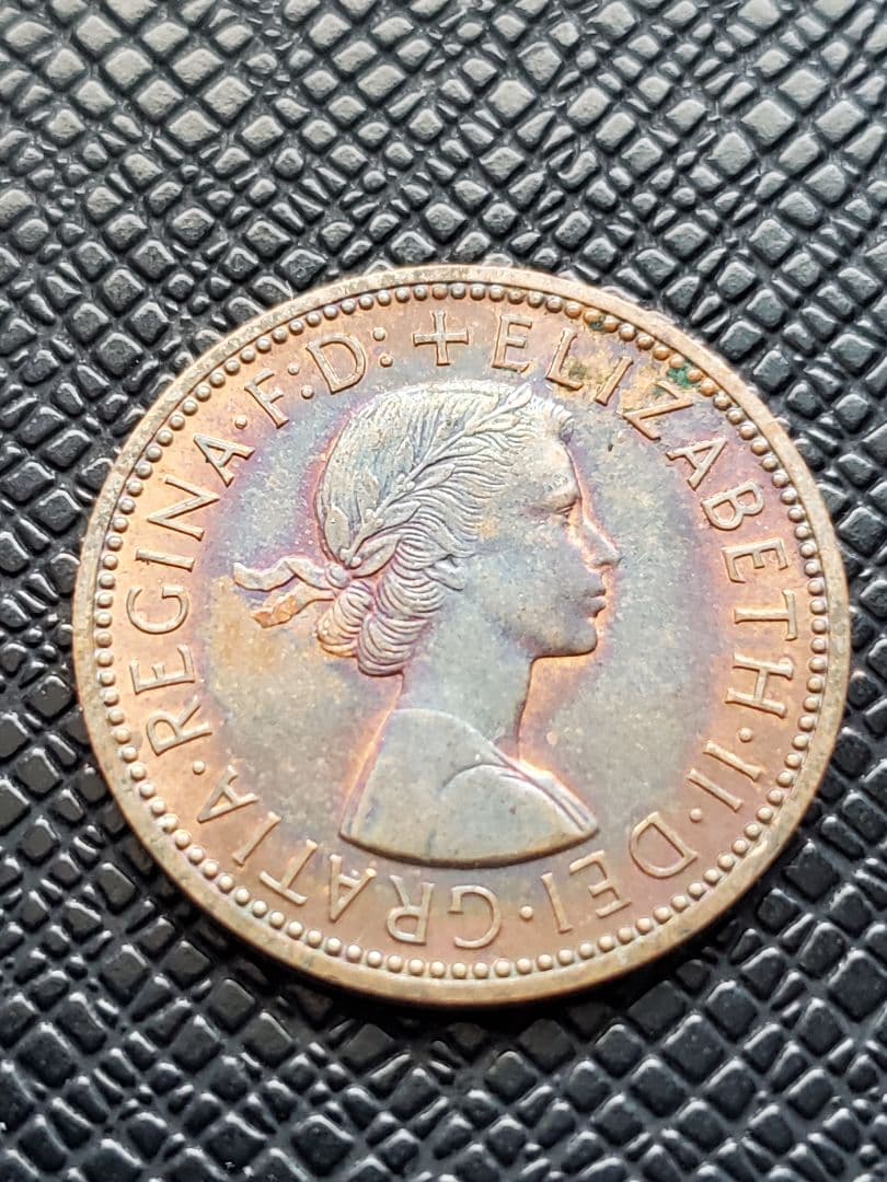 1604.　極美品　1970年　イギリス　エリザベス2世　ハーフペニー　
