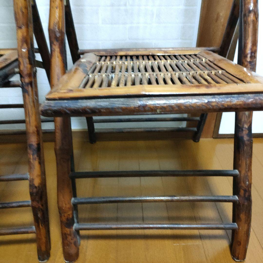 【仁】バンブーチェア 折りたたみ式 竹製チェア 2脚セット