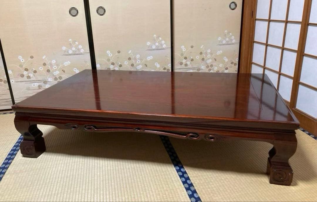 天然木 高級座敷机 150×90×33 送料込