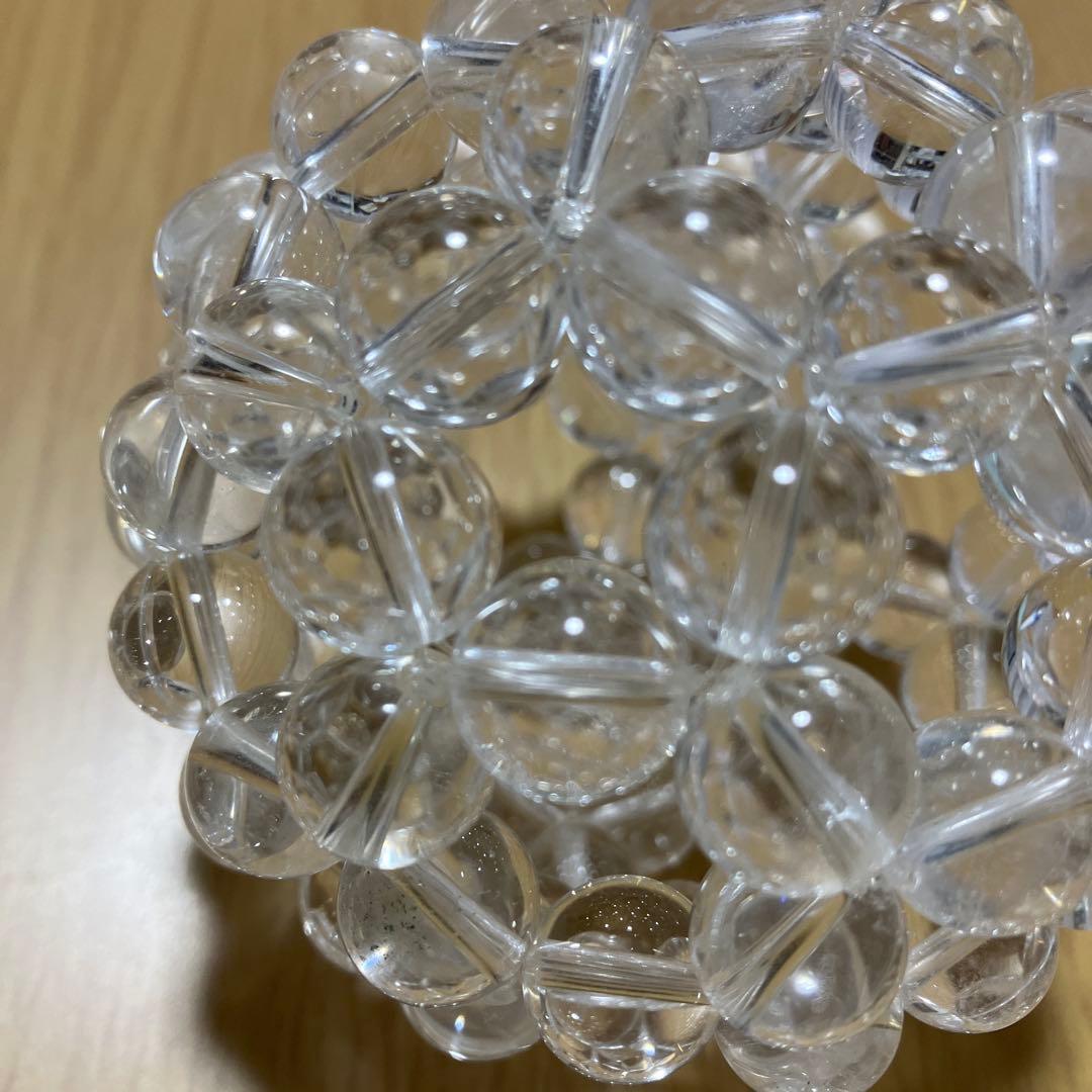 【S-12-3】神聖幾何学 フラーレン 水晶12ミリ玉使用