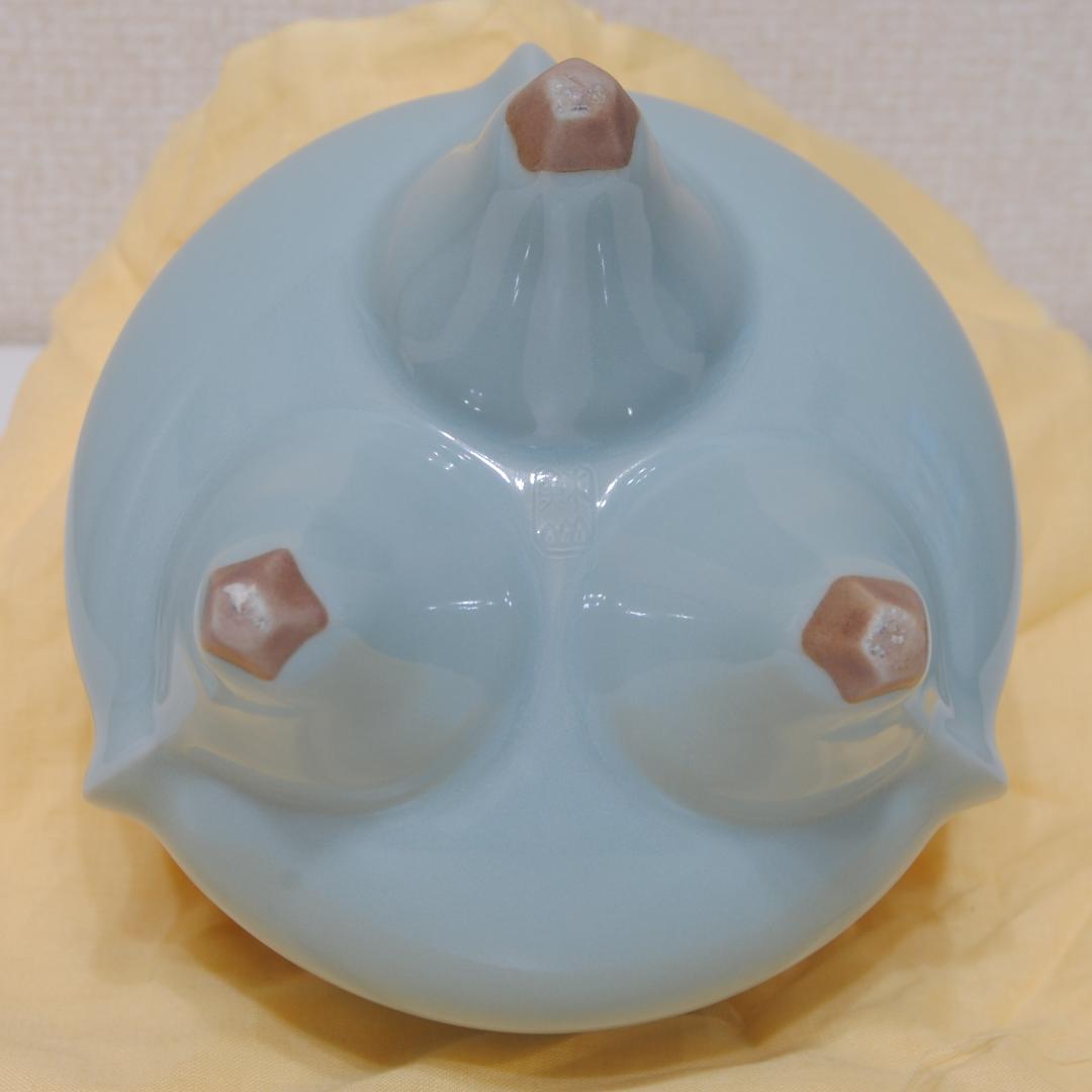 諏訪蘇山 青瓷 青磁 袴腰 純銀 信幸造 火舎 四君子 透 香炉 茶道具 古玩